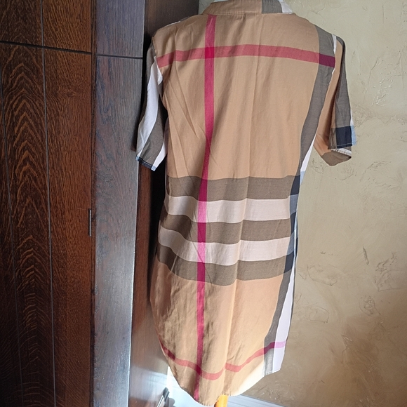 Burberry Shirt Dress Plaid Exc Cond, Large - Picture 6 of 9
